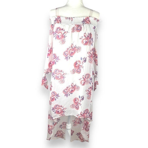 As U Wish Dresses & Skirts - Floral Off the Shoulder Dress Womens Size Large Cottage Romantic Fairy Flowy